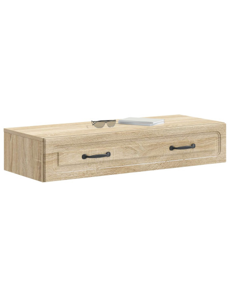 Tavolino da Parete Laterale Rovere Sonoma 87,5 x 34,5 x 17 cm