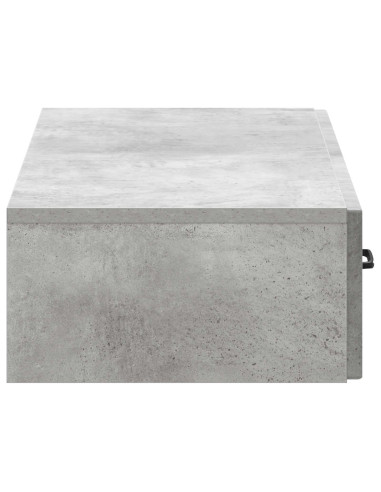 Tavolino da Parete Laterale Grigio Cemento 87,5 x 34,5 x 17 cm