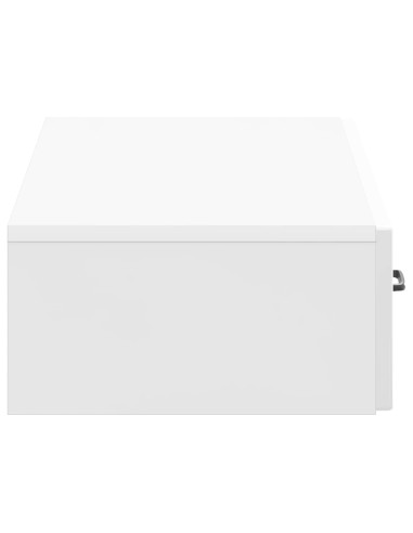 Tavolino da Parete Laterale Bianco Lucido 87,5 x 34,5 x 17 cm