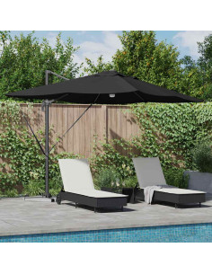 Ombrellone Nero 351 x 250 x 253 cm Poliestere e Alluminio
