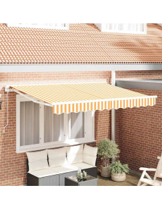 Telo di ricambio per tenda da sole Giallo e Bianco 330 x 195 cm