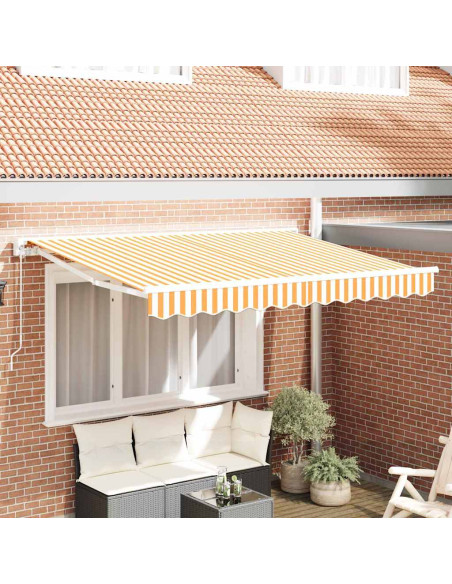 Telo di ricambio per tenda da sole Giallo e Bianco 330 x 195 cm