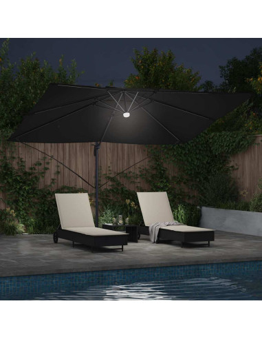 Ombrellone Nero 351 x 250 x 253 cm Poliestere e Alluminio