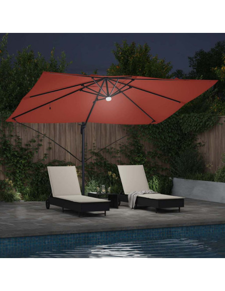 Ombrellone Terracotta 351 x 250 x 253 cm Poliestere e Alluminio
