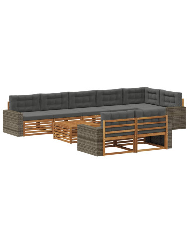 Set di divani da esterno con cuscino 9 pcs