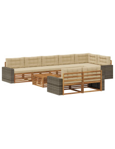 Set di divani da esterno con cuscino 9 pcs