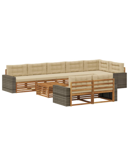 Set di divani da esterno con cuscino 9 pcs