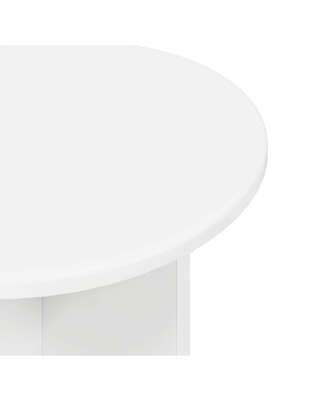 Set tavolini 2 pcs Bianco Lucido Legno ingegnerizzato