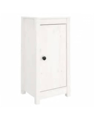 Credenza Bianca 40x35x80 cm in Legno Massello di Pino