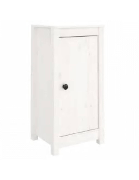 Credenza Bianca 40x35x80 cm in Legno Massello di Pino