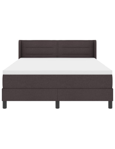 Letto a molle con testiera Marrone Scuro 200 x 140 cm Tessuto
