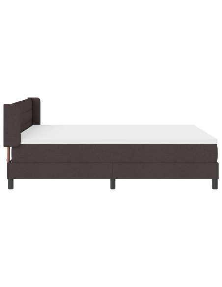 Letto a molle con testiera Marrone Scuro 200 x 140 cm Tessuto