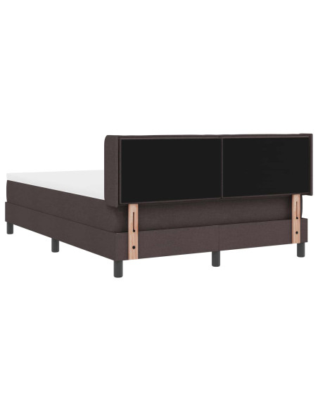 Letto a molle con testiera Marrone Scuro 200 x 140 cm Tessuto