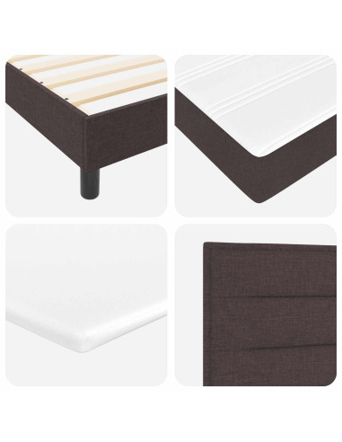 Letto a molle con testiera Marrone Scuro 200 x 140 cm Tessuto
