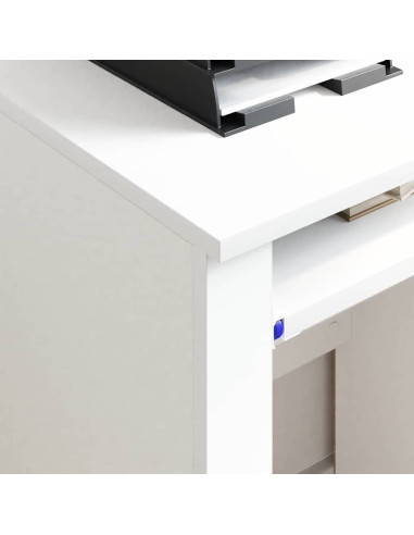 Scrivania con Ruote Bianco 91 x 50 x 77 cm Legno multistrato