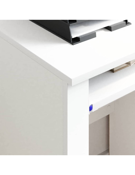Scrivania con Ruote Bianco 91 x 50 x 77 cm Legno multistrato