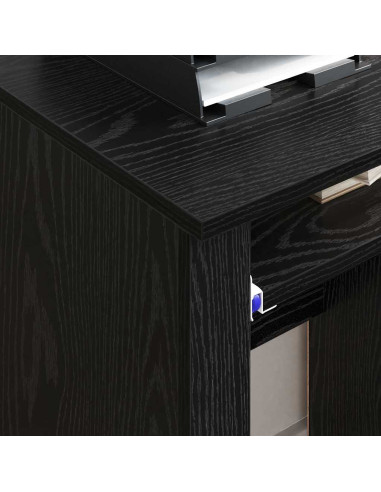 Scrivania con Ruote con cassetto Rovere Nero 91 x 50 x 77 cm