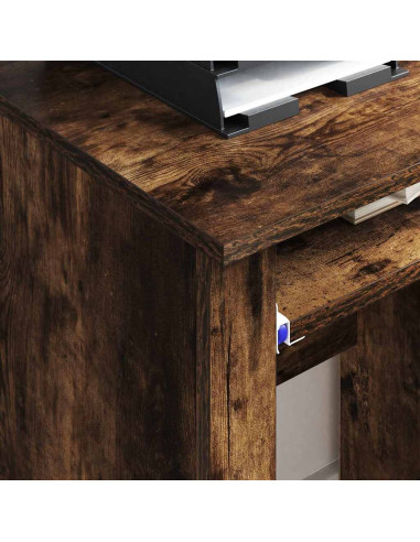 Scrivania con Ruote con cassetto Rovere fumé 91 x 50 x 77 cm