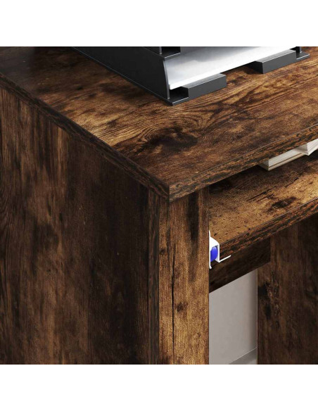 Scrivania con Ruote con cassetto Rovere fumé 91 x 50 x 77 cm