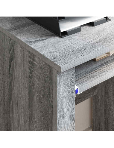 Scrivania con Ruote con cassetto Grigio Sonoma 91 x 50 x 77 cm