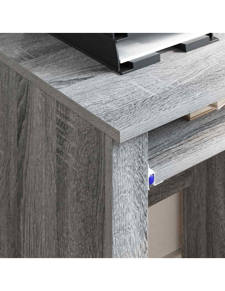 Scrivania con Ruote con cassetto Grigio Sonoma 91 x 50 x 77 cm