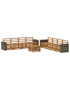 Set divani 9 pcs Legno di Acacia Massello