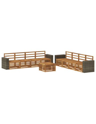Set divani 9 pcs Legno di Acacia Massello
