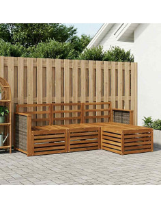 Set di divani da esterno 4 pcs Naturale