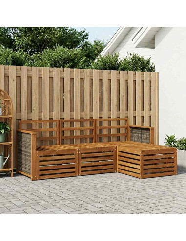 Set di divani da esterno 4 pcs Naturale