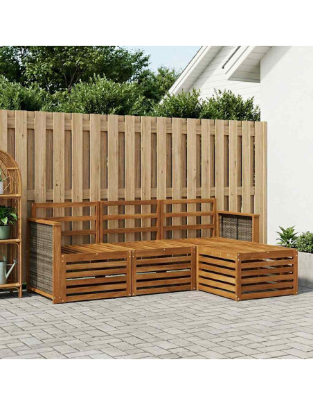 Set di divani da esterno 4 pcs Naturale