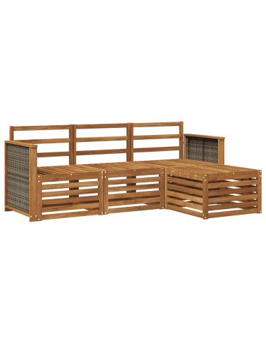 Set di divani da esterno 4 pcs Naturale