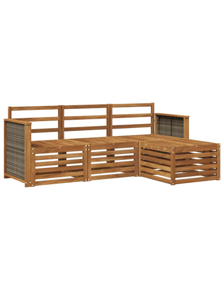 Set di divani da esterno 4 pcs Naturale
