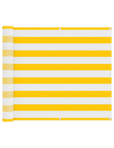 Schermo da balcone Giallo e Bianco 100 x 500 cm Tessuto Oxford