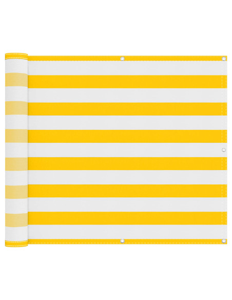 Schermo da balcone Giallo e Bianco 100 x 500 cm Tessuto Oxford
