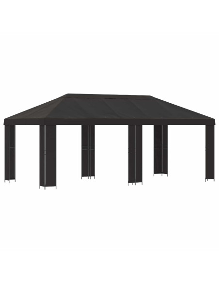 Gazebo da giardino 6 x 3 m Antracite Poliestere e Acciaio 190