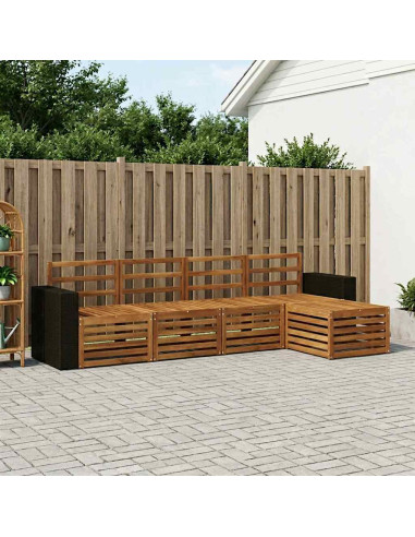 Set di divani da esterno 5 pcs Naturale