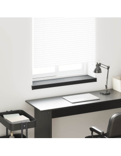 Soglia della Finestra Nero con Venature del Legno PVC