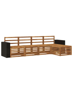 Set di divani da esterno 5 pcs Naturale 2