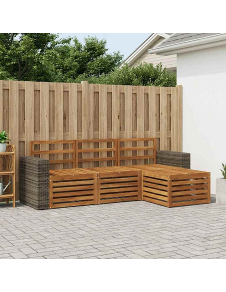 Set di divani da esterno 4 pcs Naturale