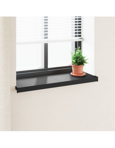 Soglia della Finestra Nero con Venature del Legno PVC