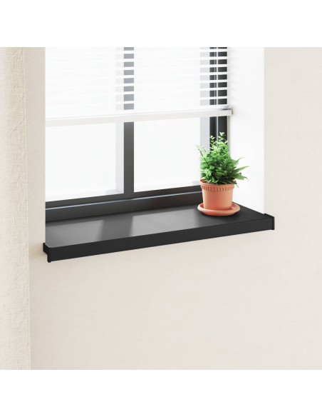 Soglia della Finestra Nero con Venature del Legno PVC
