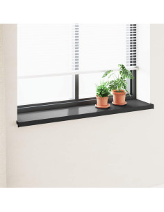 Soglia della Finestra Nero con Venature del Legno PVC