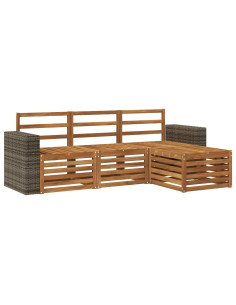Set di divani da esterno 4 pcs Naturale 2