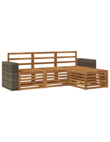 Set di divani da esterno 4 pcs Naturale