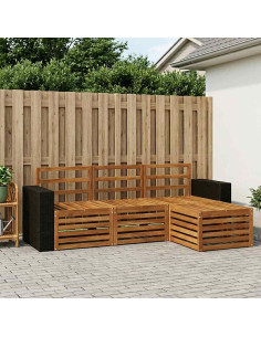 Set di divani da esterno 4 pcs Naturale