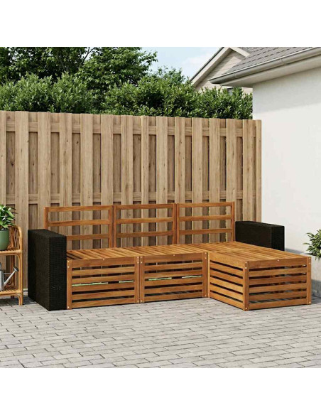 Set di divani da esterno 4 pcs Naturale