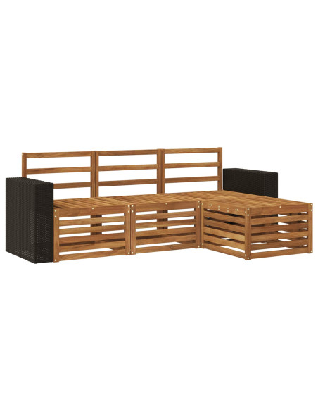 Set di divani da esterno 4 pcs Naturale