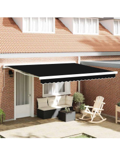 Telo di ricambio per tenda da sole Nero 380 x 295 cm Poliestere