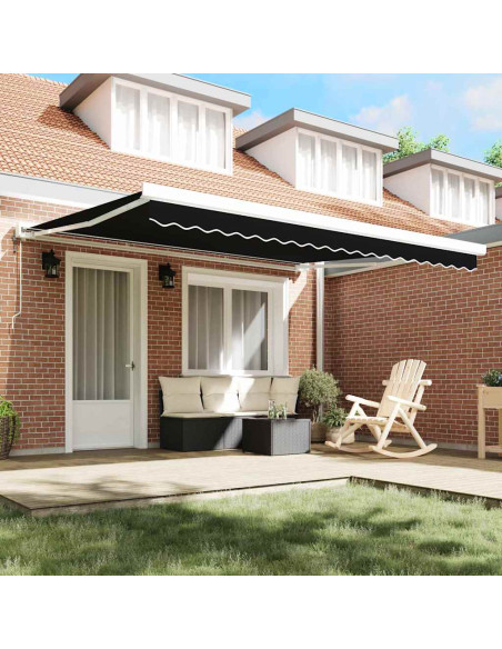 Telo di ricambio per tenda da sole Nero 380 x 295 cm Poliestere
