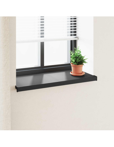 Soglia della Finestra Nero con Venature del Legno PVC